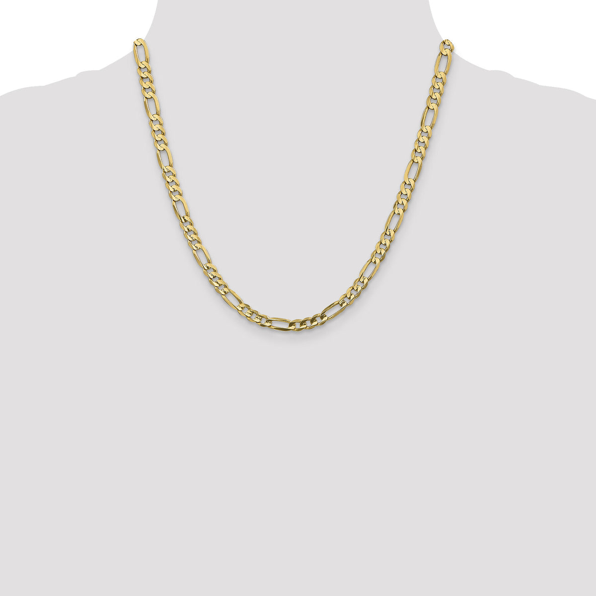 14k 5.5mm Concave Open Figaro Chain-LFG140-20
