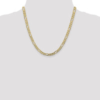 14k 5.5mm Concave Open Figaro Chain-LFG140-20