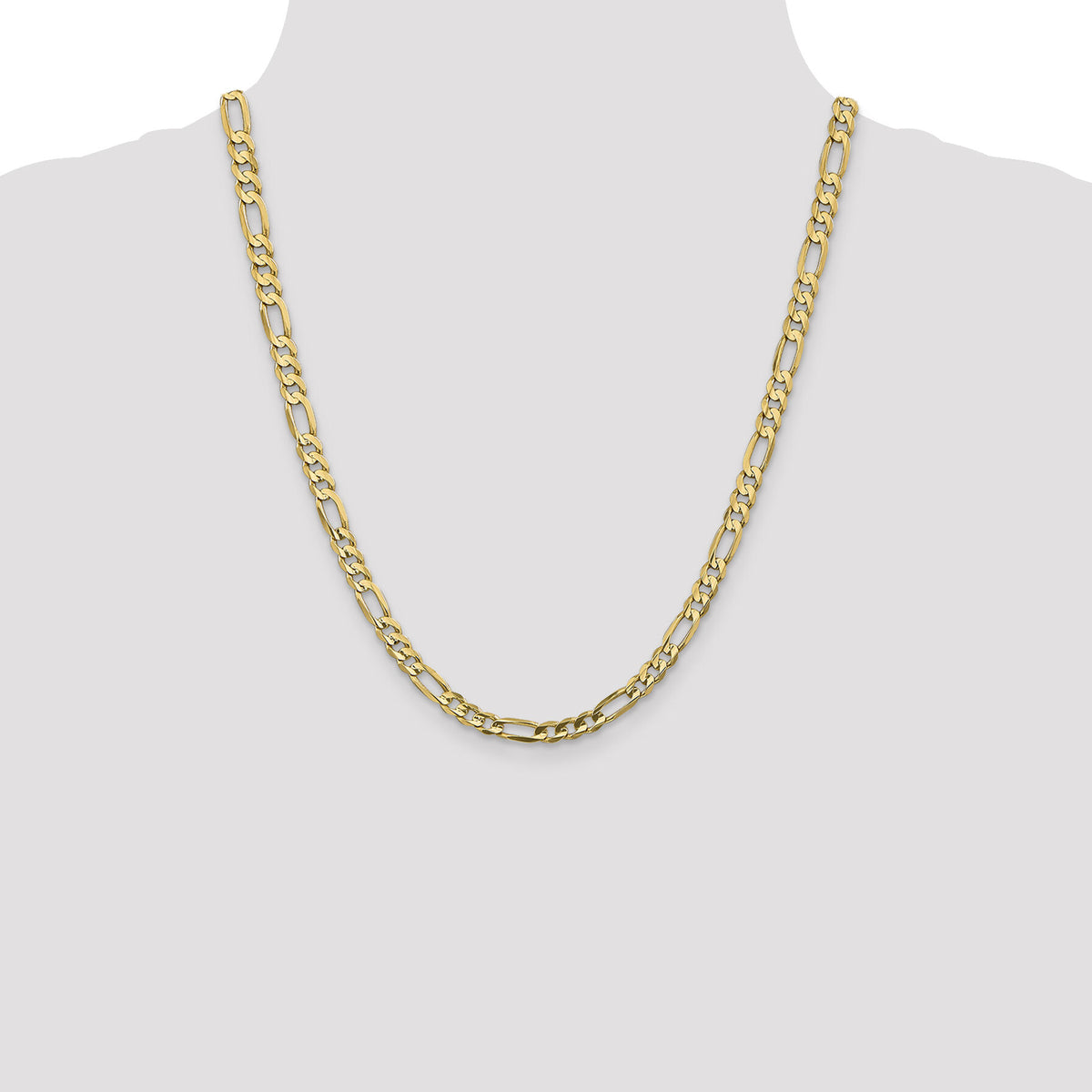 14k 5.5mm Concave Open Figaro Chain-LFG140-22