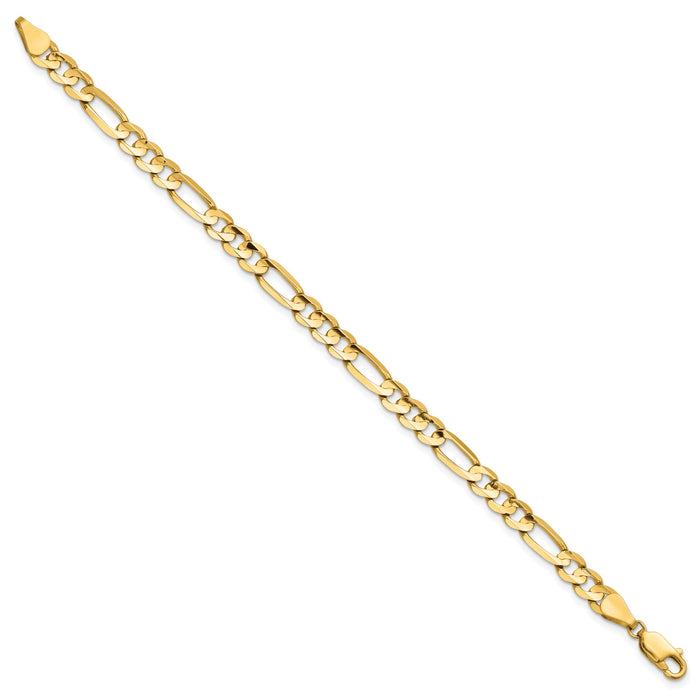 14k 5.5mm Concave Open Figaro Chain-LFG140-8