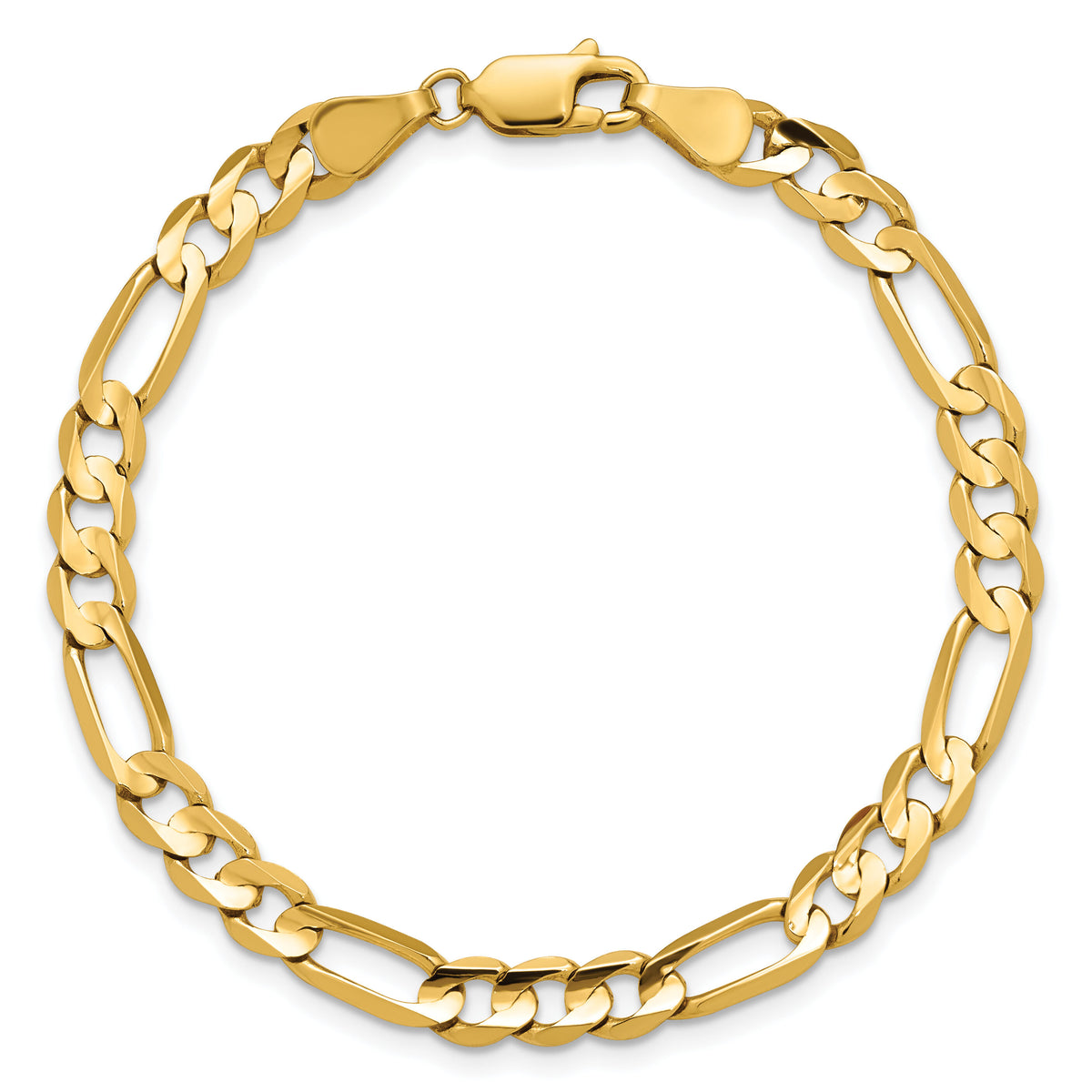 14k 5.5mm Concave Open Figaro Chain-LFG140-9
