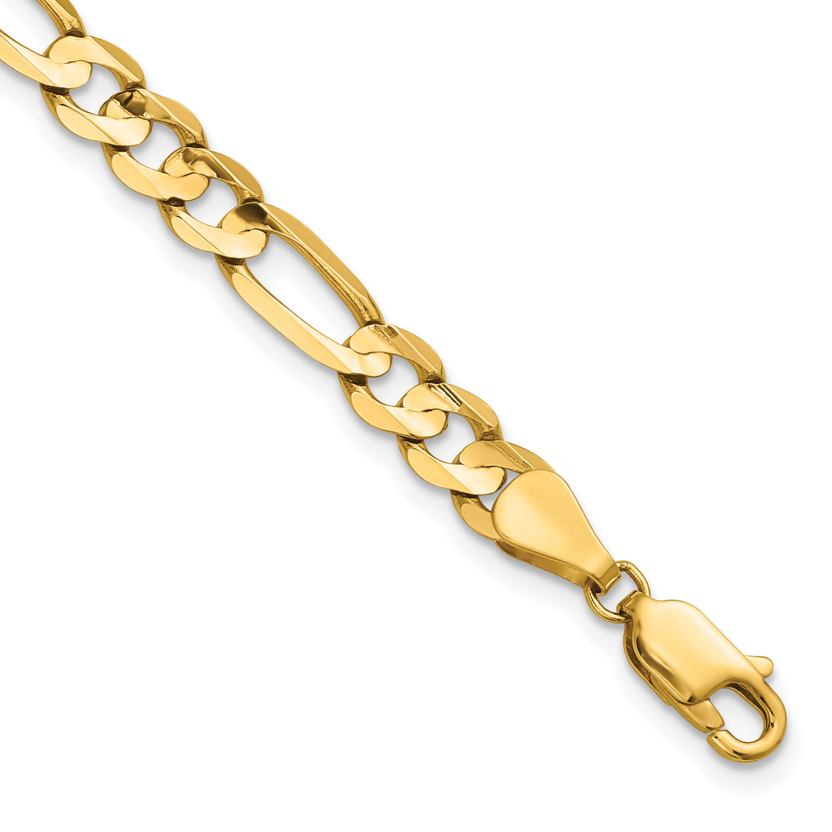 14k 5.5mm Concave Open Figaro Chain-LFG140-7