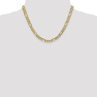 14k 6mm Concave Open Figaro Chain-LFG160-18