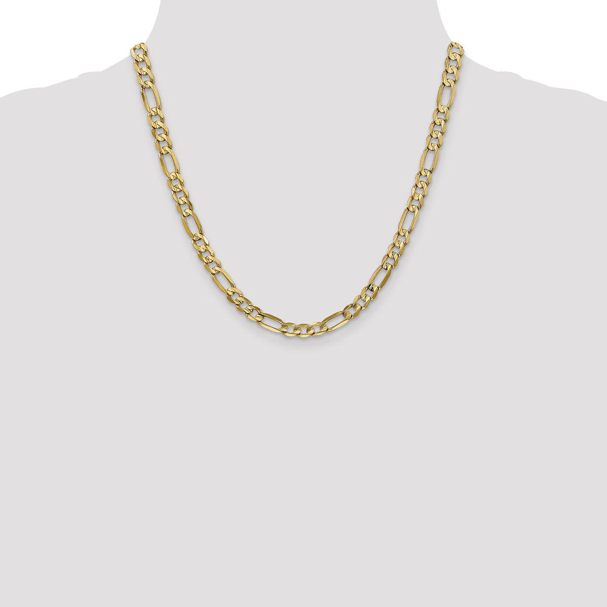 14k 6mm Concave Open Figaro Chain-LFG160-20