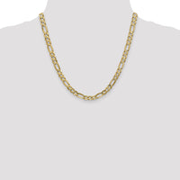 14k 6mm Concave Open Figaro Chain-LFG160-20