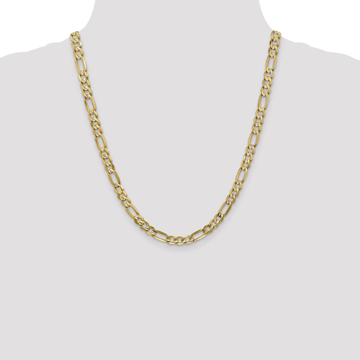 14k 6mm Concave Open Figaro Chain-LFG160-22
