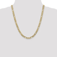 14k 6mm Concave Open Figaro Chain-LFG160-22