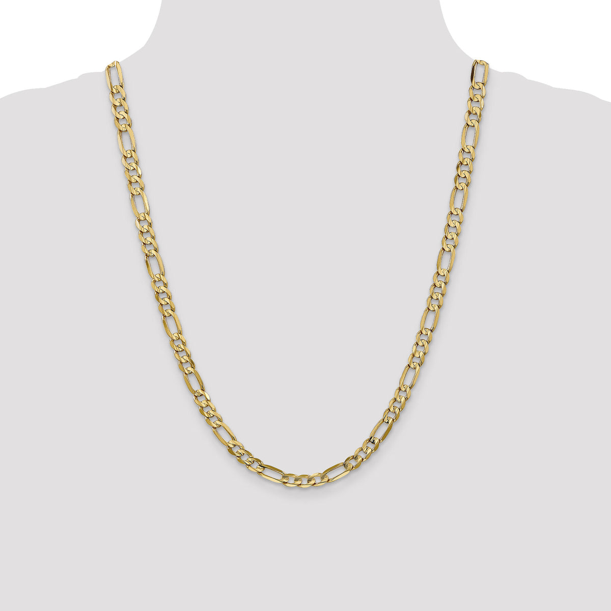 14k 6mm Concave Open Figaro Chain-LFG160-24
