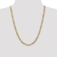 14k 6mm Concave Open Figaro Chain-LFG160-24