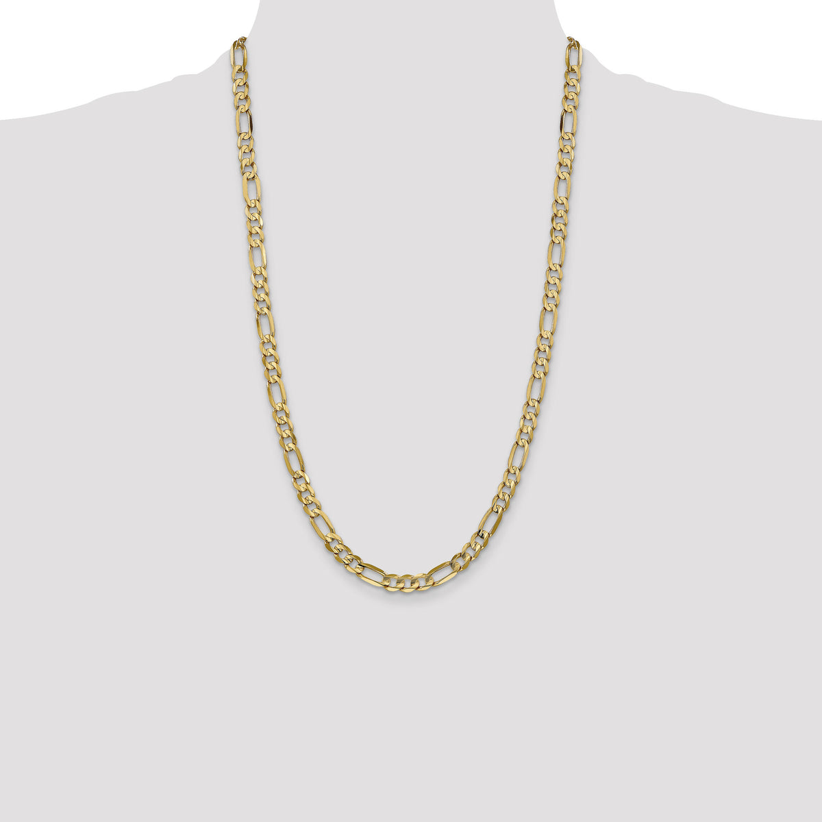 14k 6mm Concave Open Figaro Chain-LFG160-26