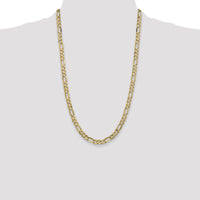 14k 6mm Concave Open Figaro Chain-LFG160-26