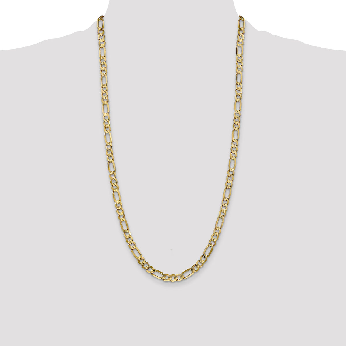 14k 6mm Concave Open Figaro Chain-LFG160-28