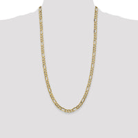 14k 6mm Concave Open Figaro Chain-LFG160-28