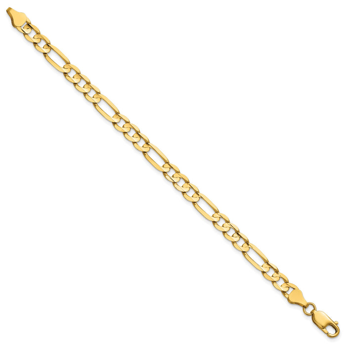 14k 6mm Concave Open Figaro Chain-LFG160-7