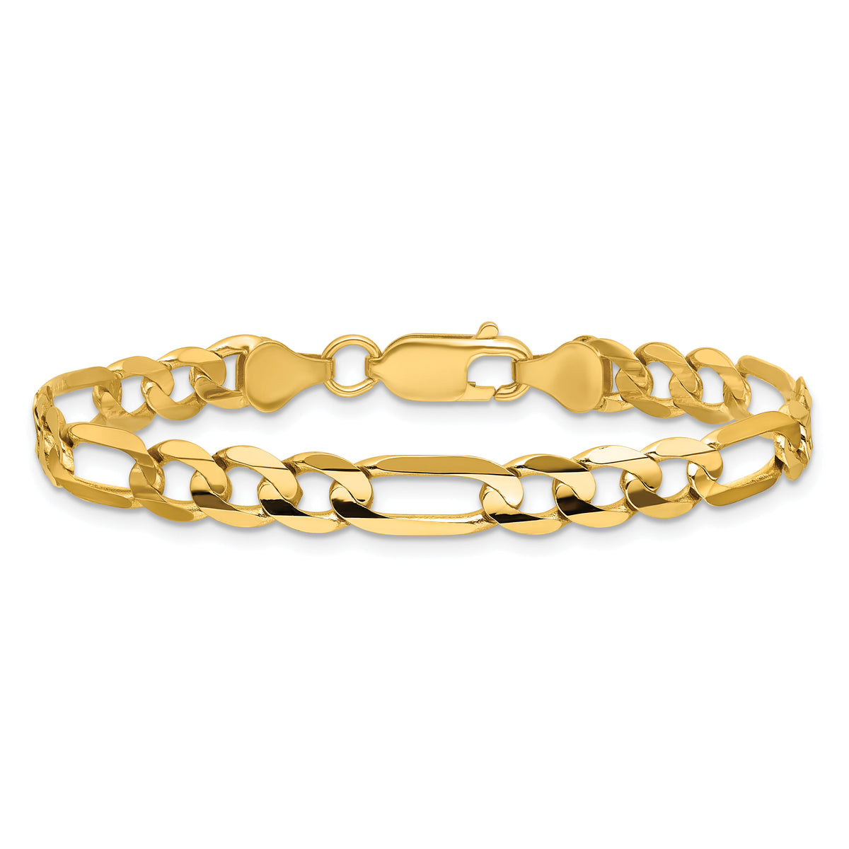 14k 6mm Concave Open Figaro Chain-LFG160-7