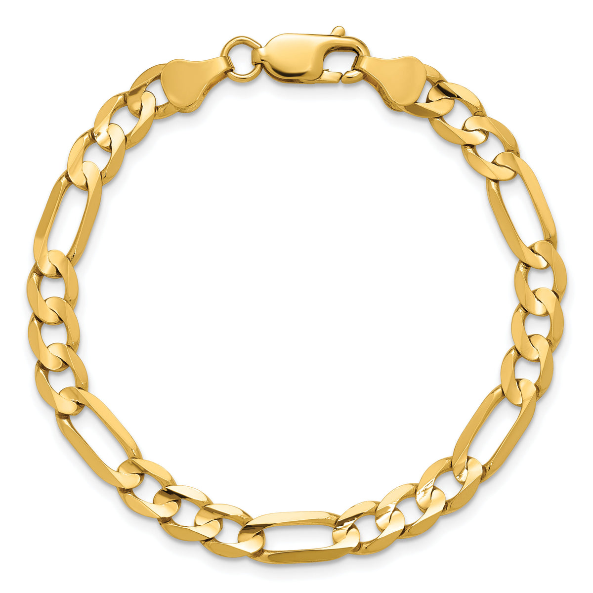 14k 6mm Concave Open Figaro Chain-LFG160-7