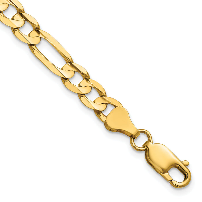 14k 6mm Concave Open Figaro Chain-LFG160-7