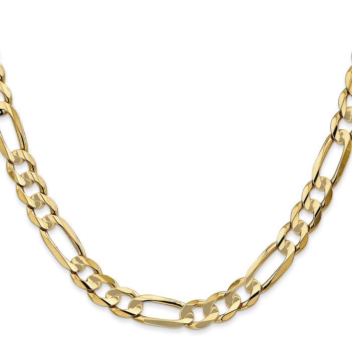 14k 6.75mm Concave Open Figaro Chain-LFG180-28