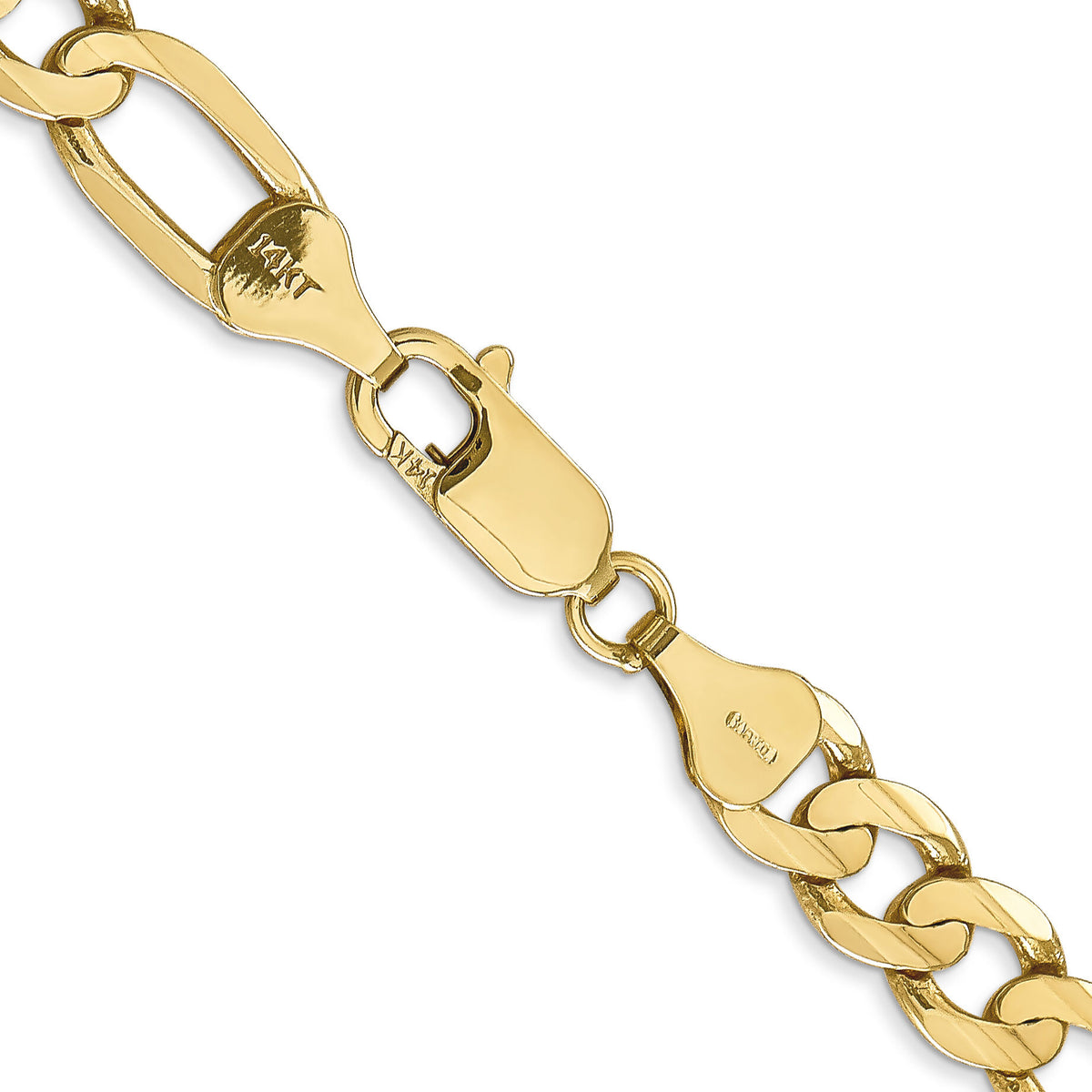 14k 6.75mm Concave Open Figaro Chain-LFG180-24