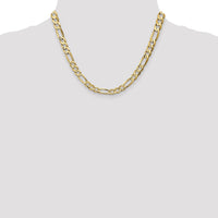 14k 6.75mm Concave Open Figaro Chain-LFG180-18