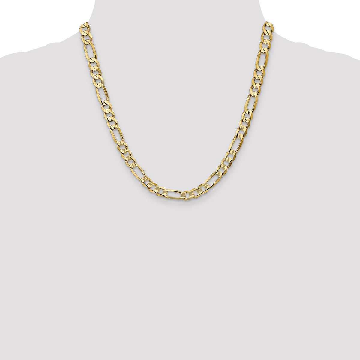 14k 6.75mm Concave Open Figaro Chain-LFG180-20