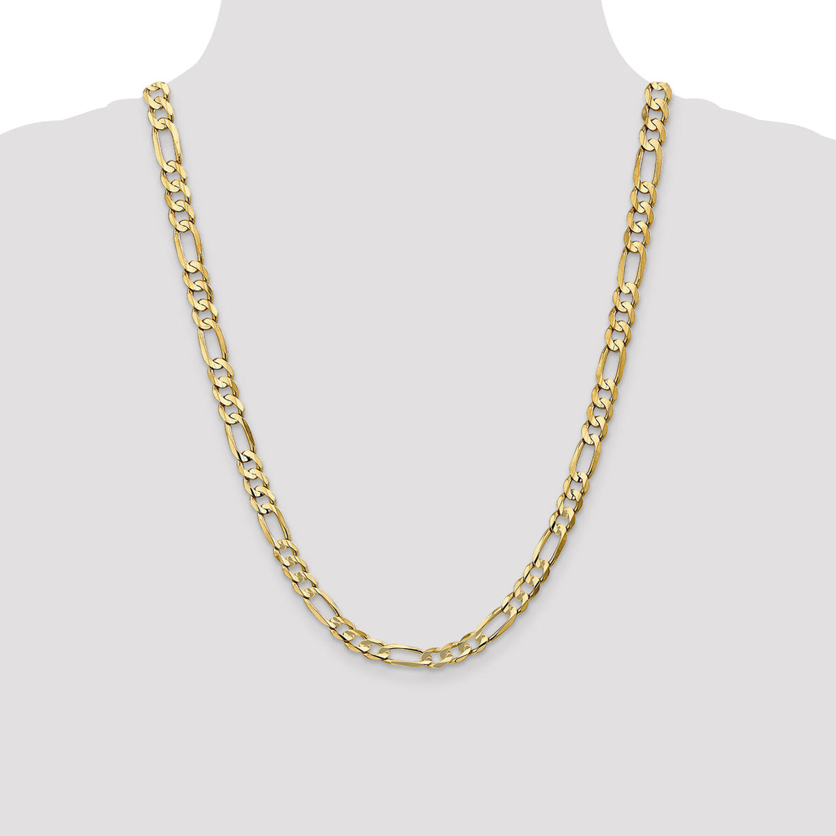 14k 6.75mm Concave Open Figaro Chain-LFG180-24