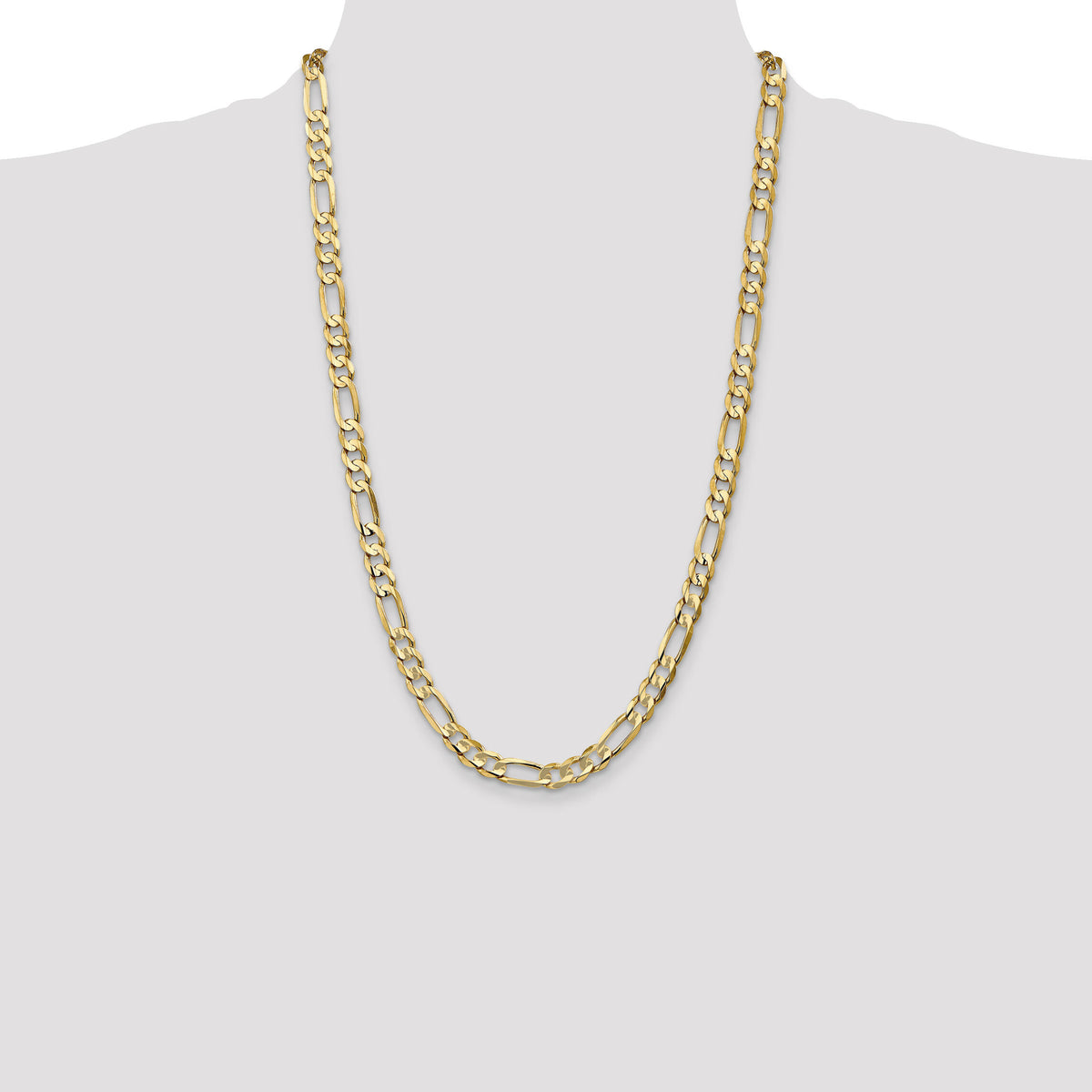 14k 6.75mm Concave Open Figaro Chain-LFG180-26