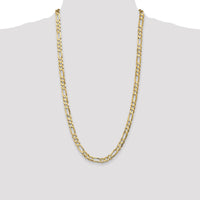 14k 6.75mm Concave Open Figaro Chain-LFG180-28