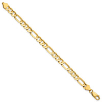 14k 6.75mm Concave Open Figaro Chain-LFG180-8
