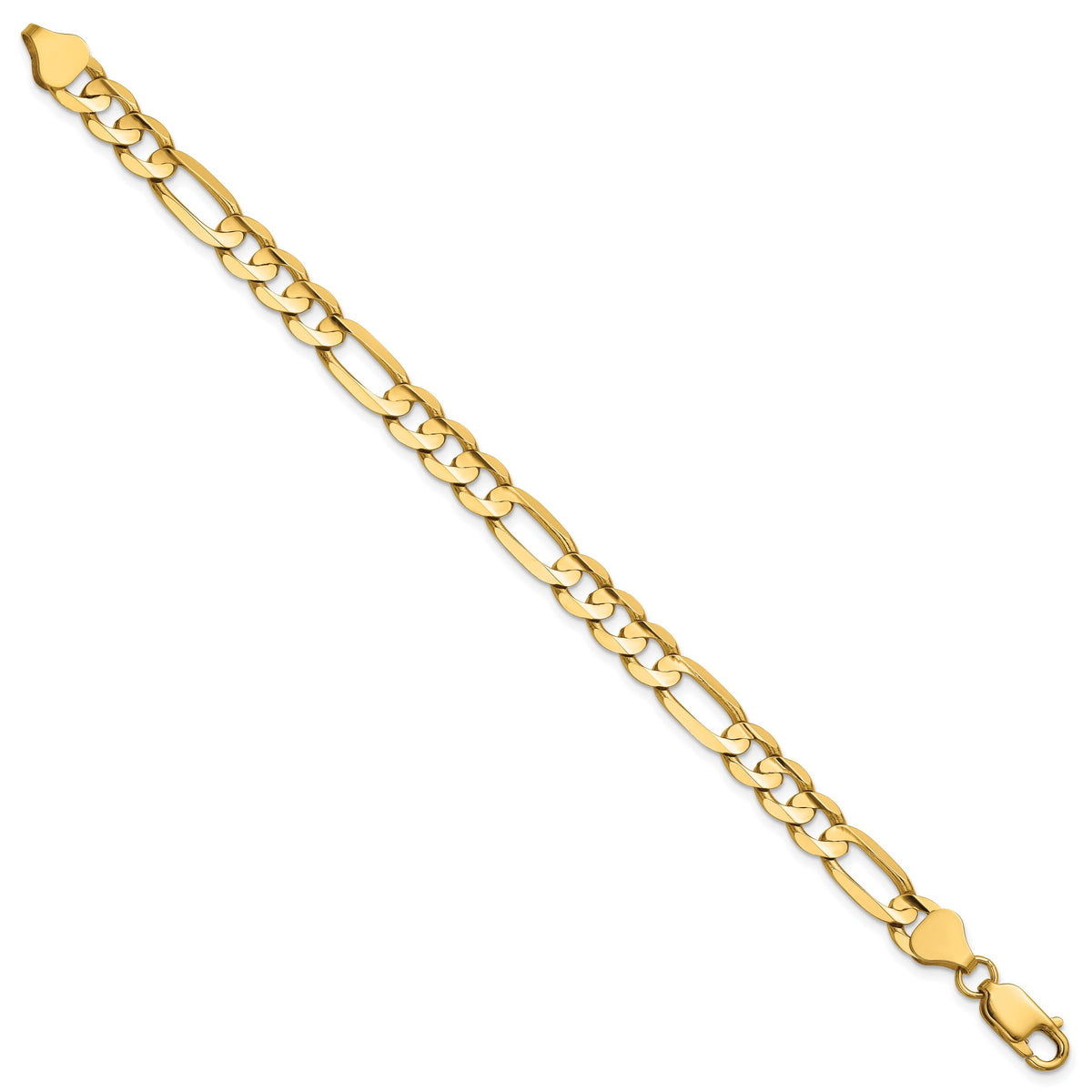 14k 6.75mm Concave Open Figaro Chain-LFG180-9