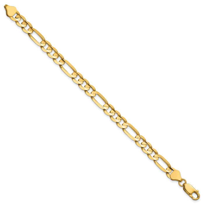14k 6.75mm Concave Open Figaro Chain-LFG180-9