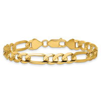 14k 6.75mm Concave Open Figaro Chain-LFG180-9