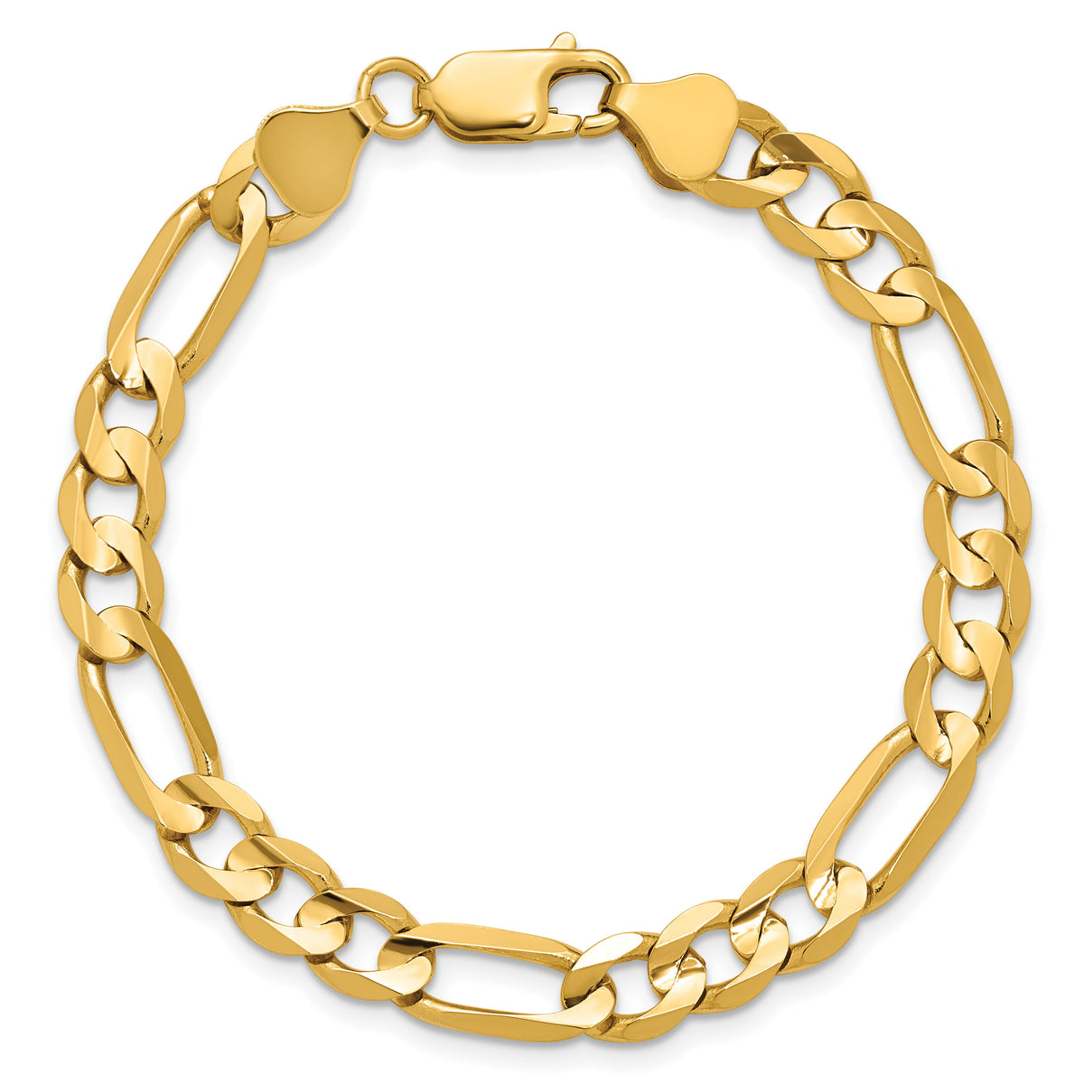 14k 6.75mm Concave Open Figaro Chain-LFG180-9