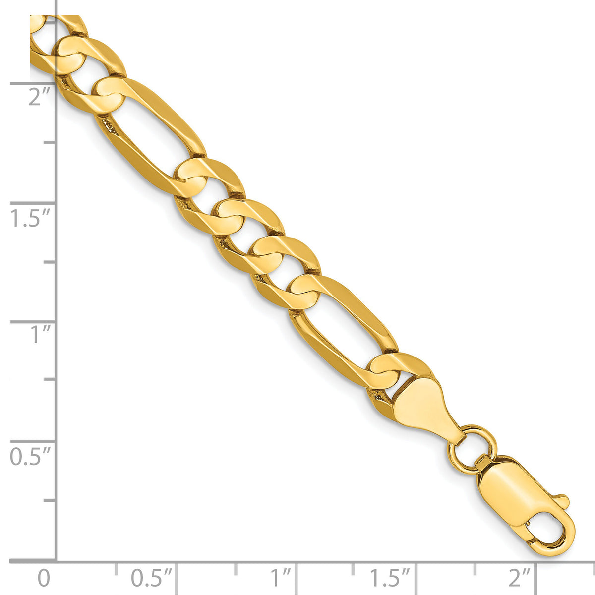 14k 6.75mm Concave Open Figaro Chain-LFG180-8