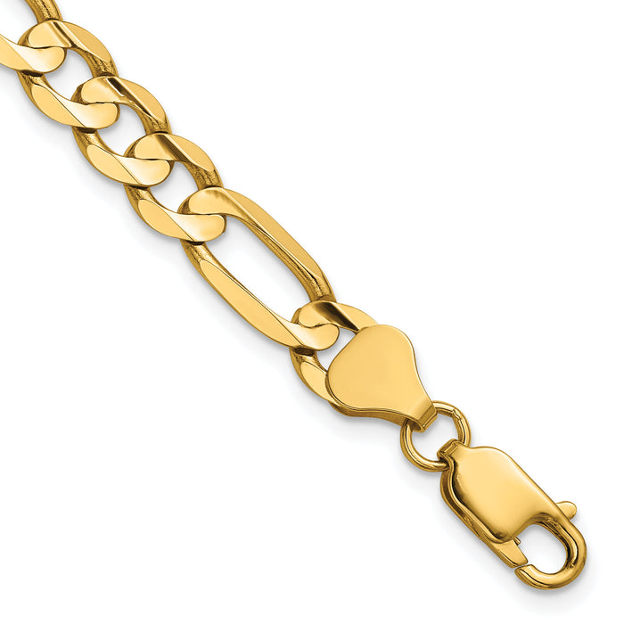 14k 6.75mm Concave Open Figaro Chain-LFG180-8