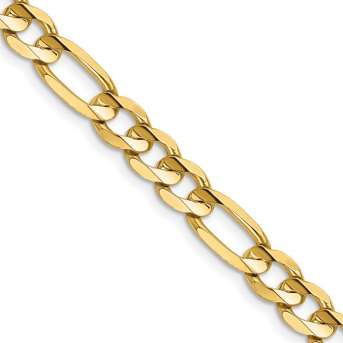 14k 6.75mm Concave Open Figaro Chain-LFG180-20