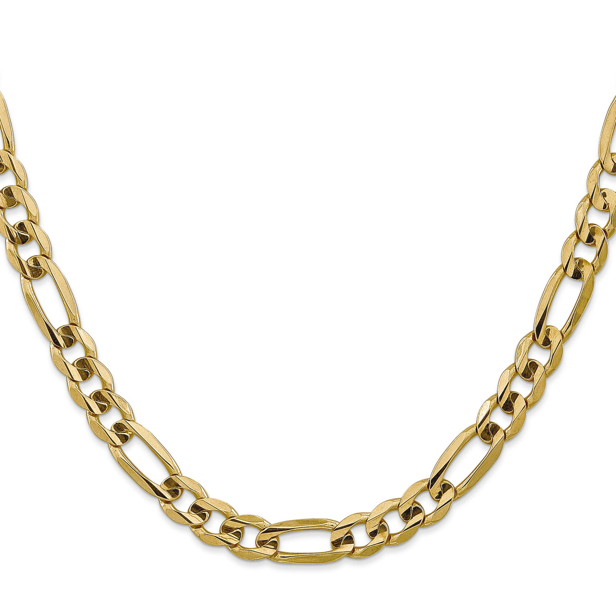 14k 7.5mm Concave Open Figaro Chain-LFG200-22