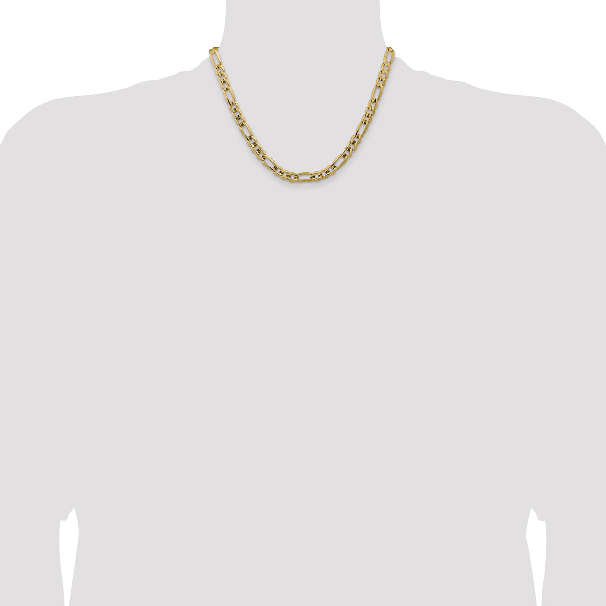 14k 7.5mm Concave Open Figaro Chain-LFG200-18
