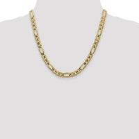 14k 7.5mm Concave Open Figaro Chain-LFG200-20