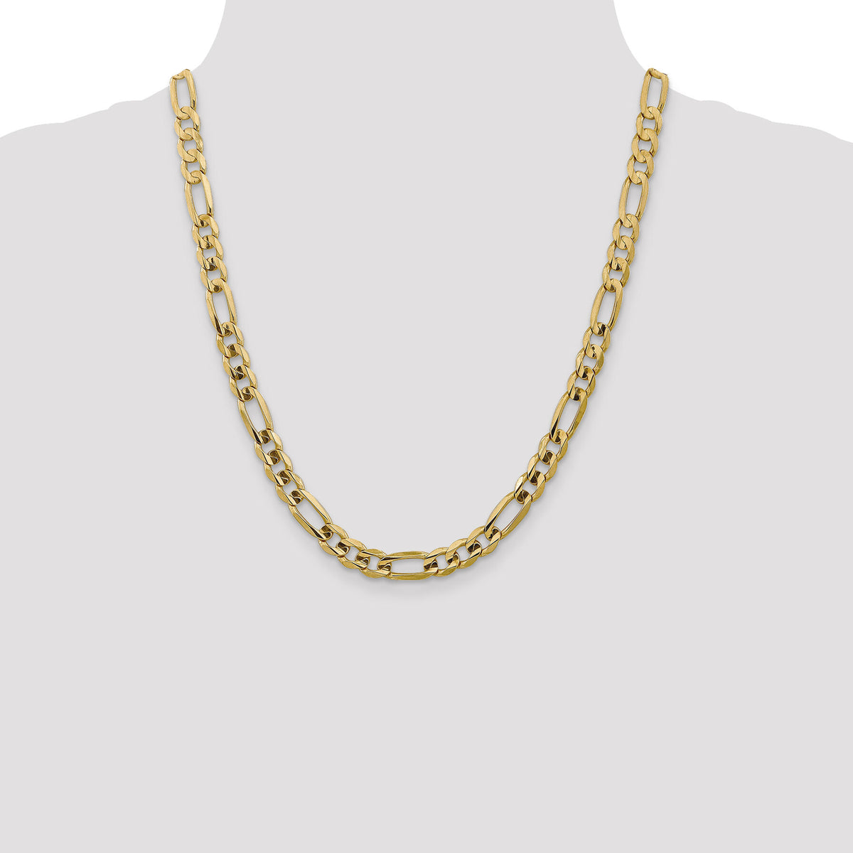 14k 7.5mm Concave Open Figaro Chain-LFG200-22