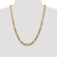 14k 7.5mm Concave Open Figaro Chain-LFG200-24