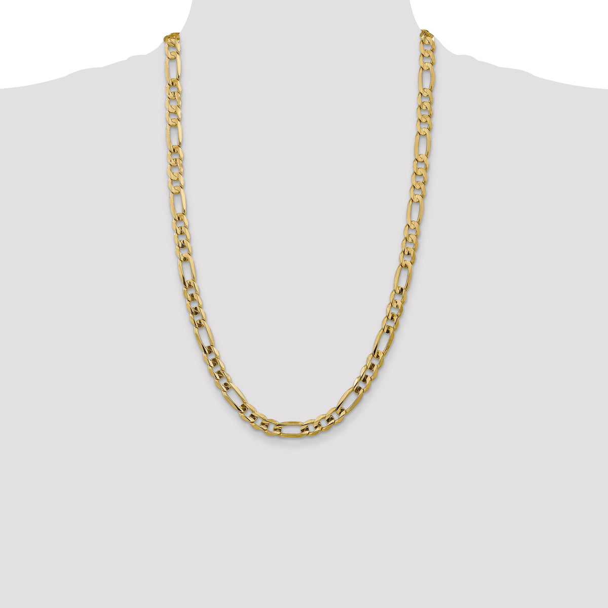 14k 7.5mm Concave Open Figaro Chain-LFG200-26