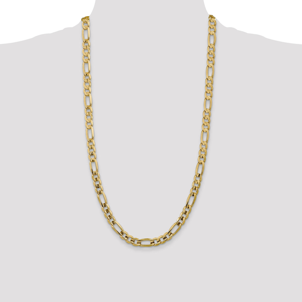 14k 7.5mm Concave Open Figaro Chain-LFG200-28