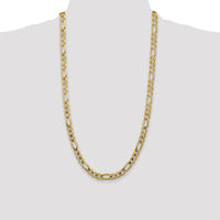 14k 7.5mm Concave Open Figaro Chain-LFG200-28