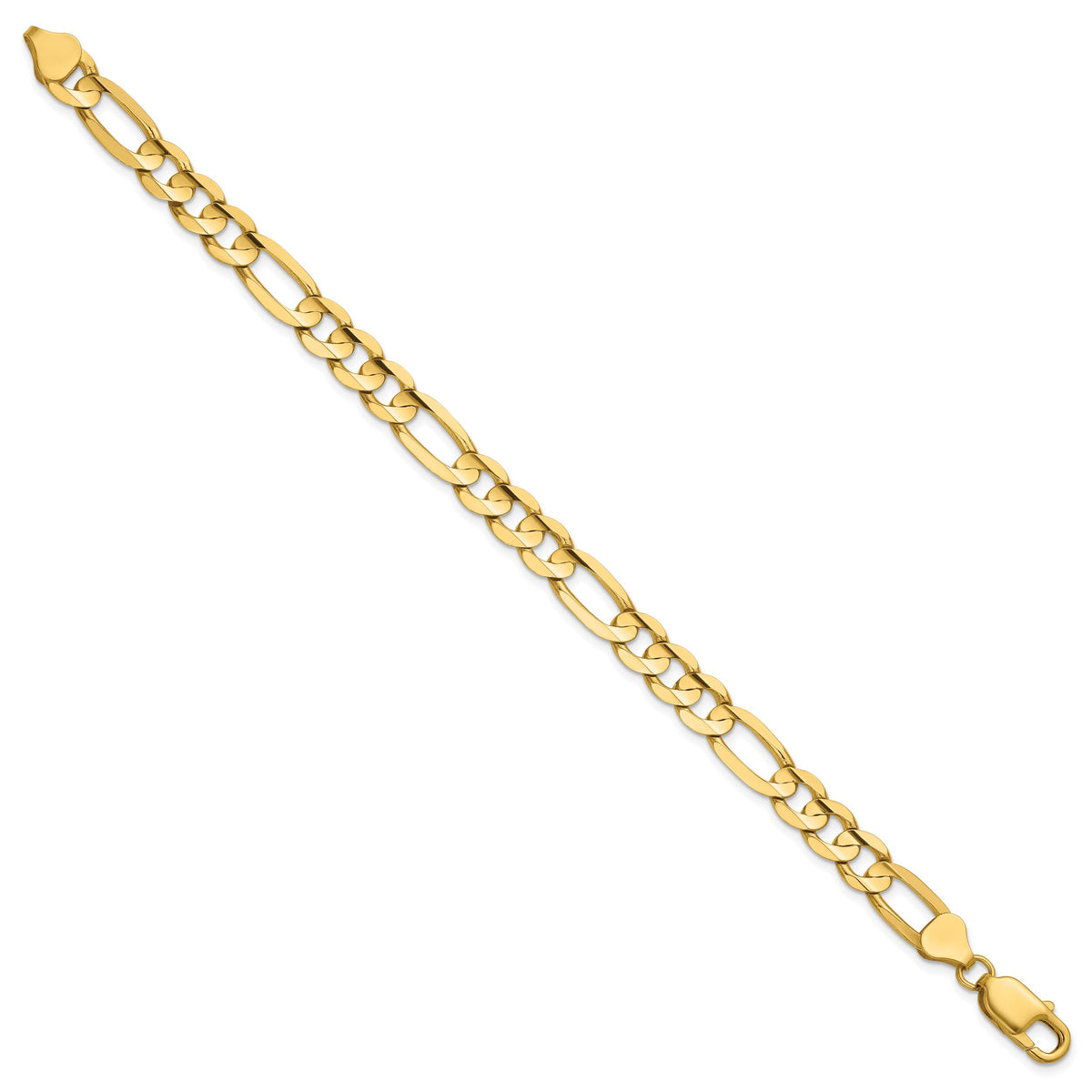 14k 7.5mm Concave Open Figaro Chain-LFG200-8