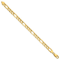 14k 7.5mm Concave Open Figaro Chain-LFG200-8
