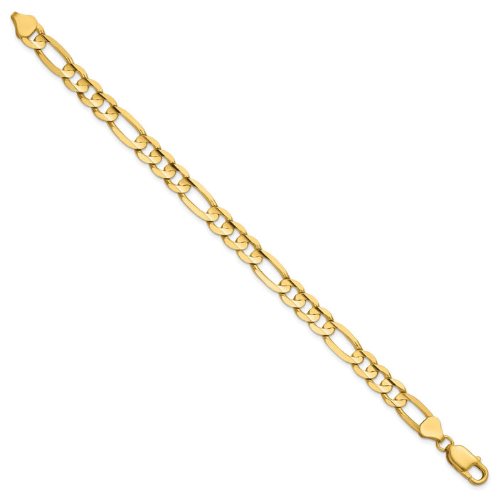 14k 7.5mm Concave Open Figaro Chain-LFG200-8