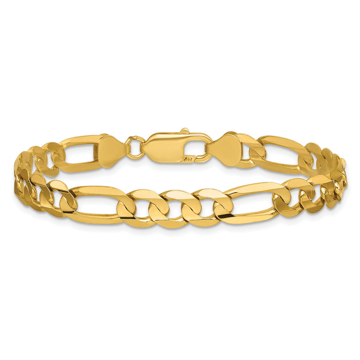 14k 7.5mm Concave Open Figaro Chain-LFG200-9