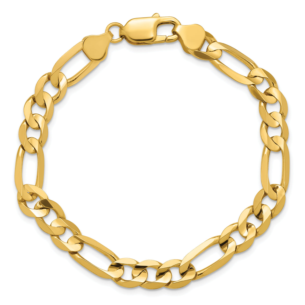 14k 7.5mm Concave Open Figaro Chain-LFG200-9