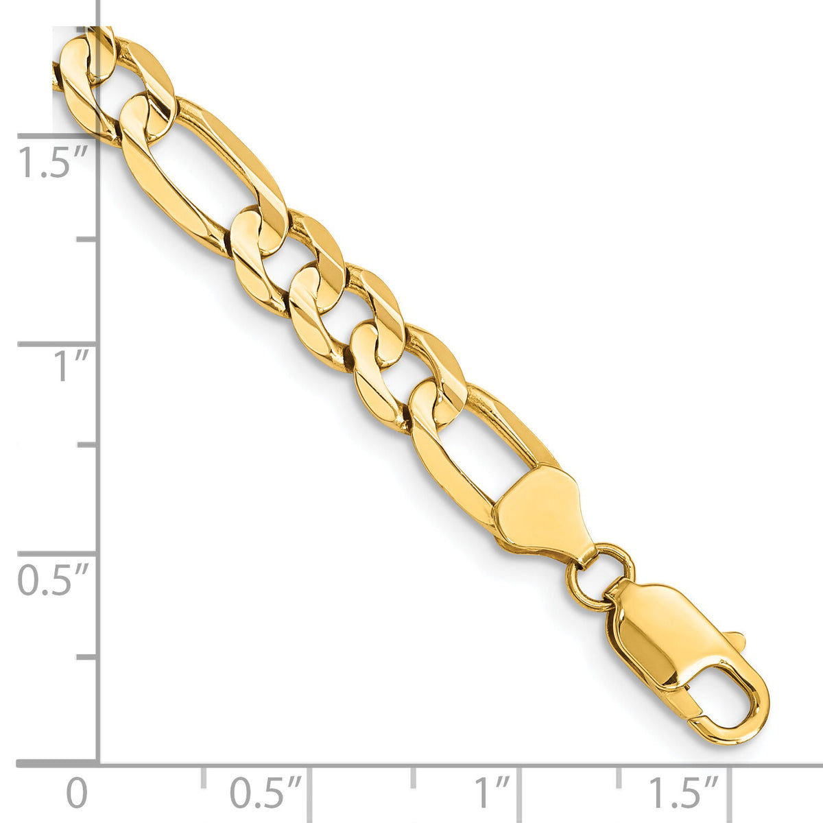 14k 7.5mm Concave Open Figaro Chain-LFG200-8